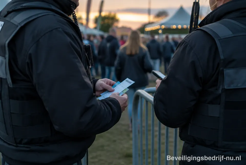 Beveiligers bij de ingang van een evenement